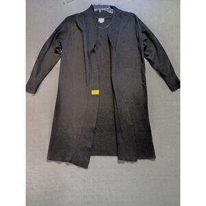 A New Day Womens Black Open Front Longline Duster Cardigan Sweater XS RN17730